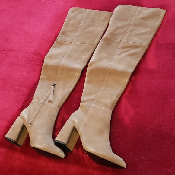 Topshop Shoes - Bounty Pointy Toe Over The Knee Suede Boots